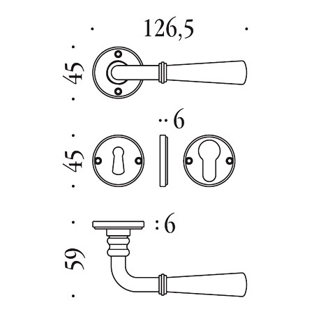 Accademia silver Door Handle Antologhia