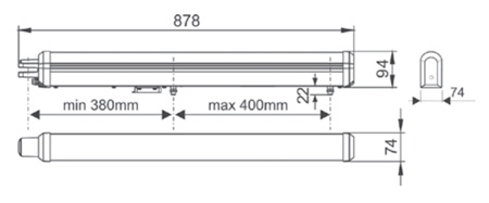 dimensions kit for aprimatic automatic gates Kit R251 FE