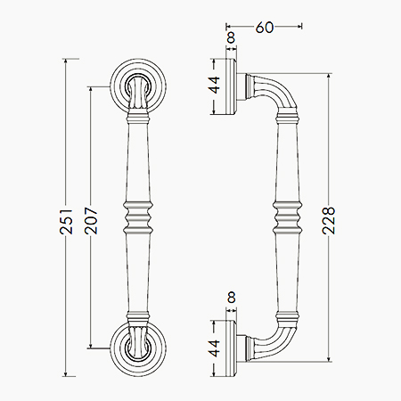 Bal Becchetti pull handle Diana 114-37