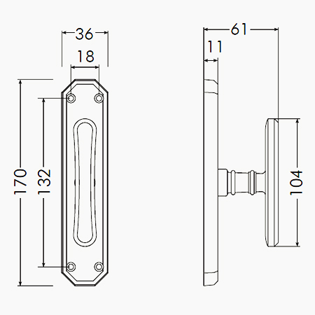 Bal Becchetti handle for window Siena 138-23