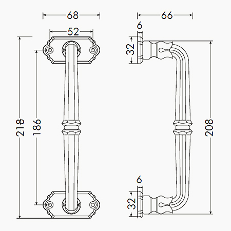 Bal Becchetti pull handle Siena 138-36