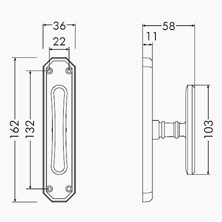 Bal Becchetti handle for window Vienna 50-23