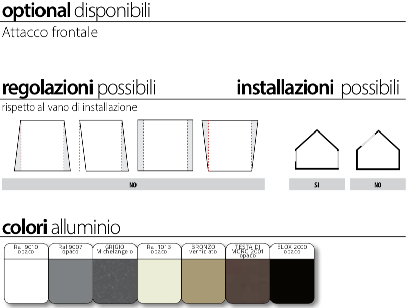 aria terra tende living bettio optional regolazioni colori alluminio