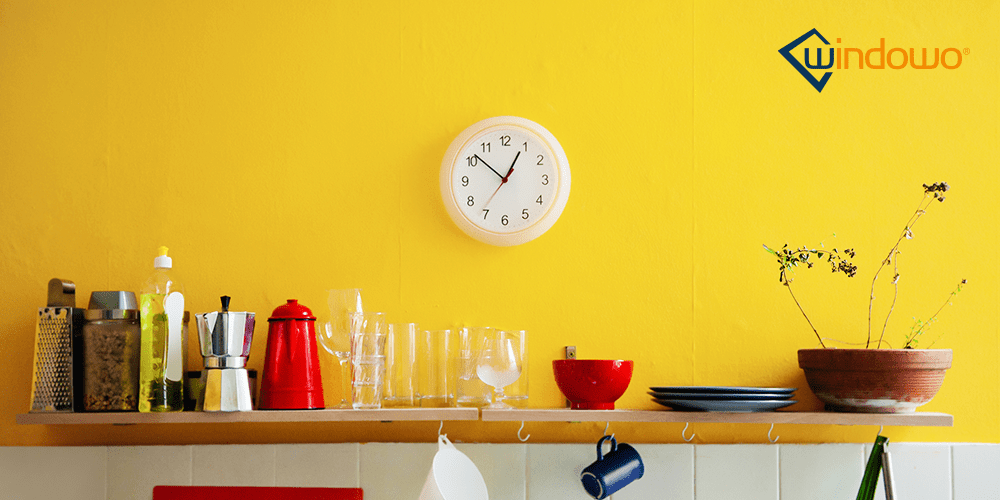 colorful wall kitchen interior design