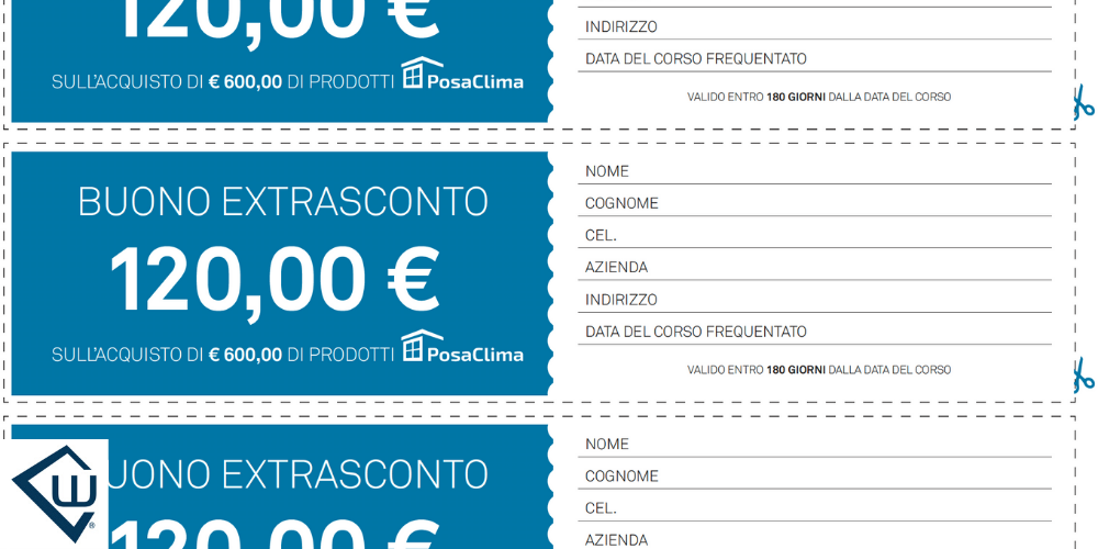 Discount coupon PosaClima corso Ambrosi Partner extra discount