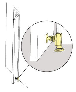 montaje de la parada de la puerta del electromagnet VIRP5024 cdvi