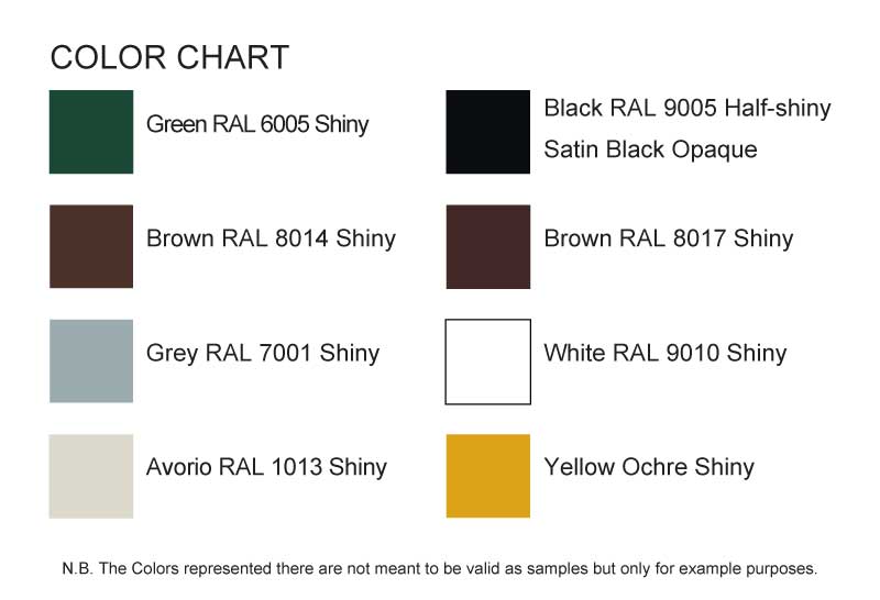 hardware for shutters CiFALL colors