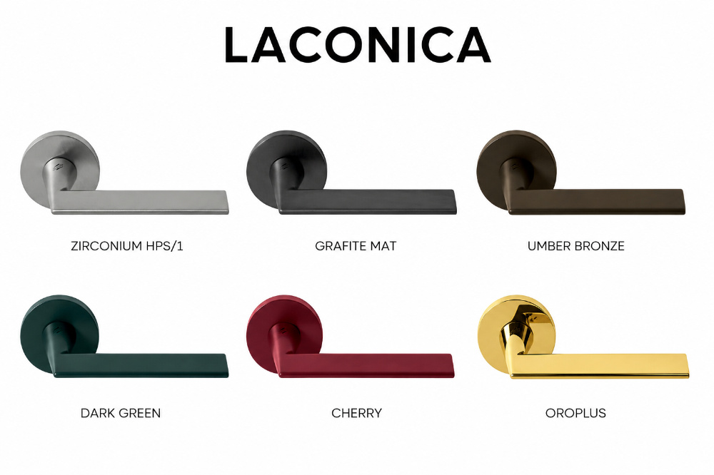 laconica colombo design - maniglie per porte - finiture