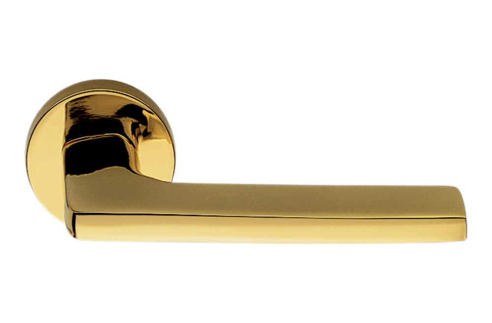 Gira Oroplus Door Handle on Rosette with Rounded Shape by Colombo Design