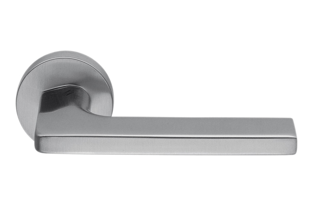 Gira Acciaio Inox Zirconio HPS Maniglia per Porta su Rosetta in Stile Inglese by Colombo Design