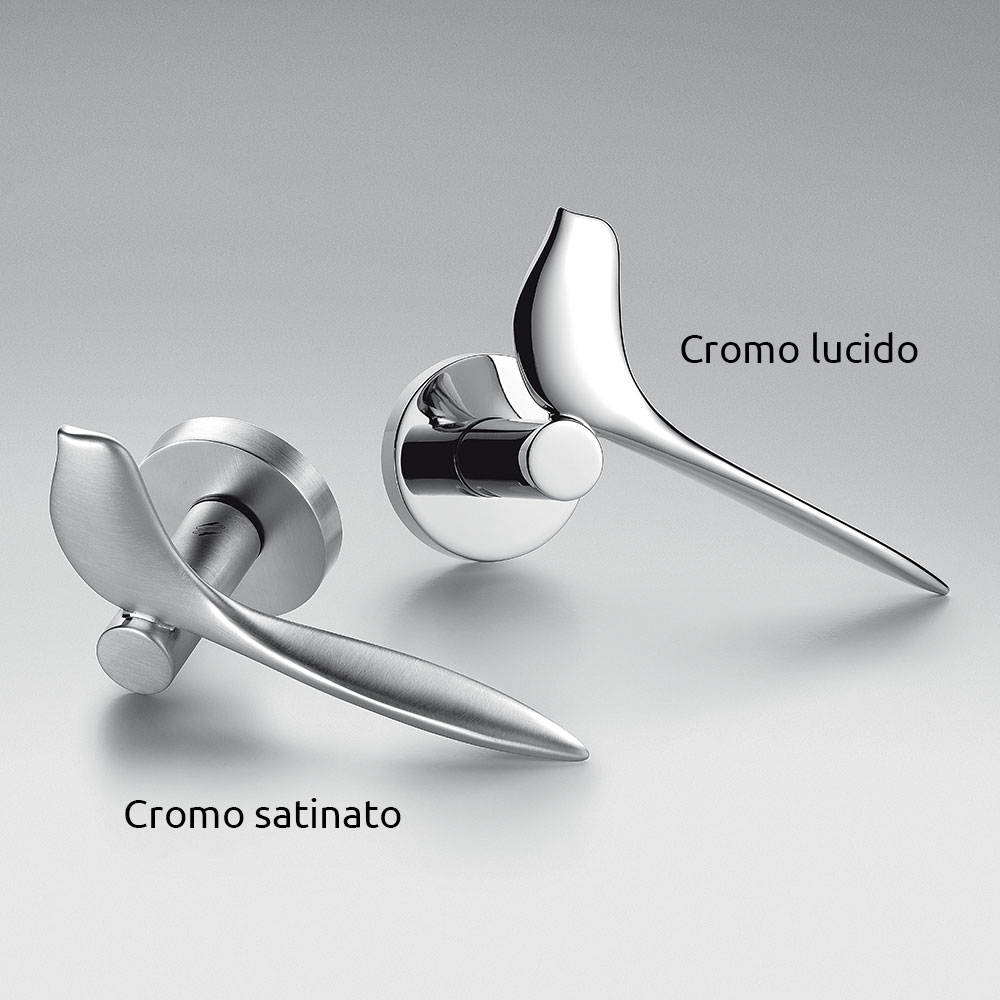 Ручка Twitty Satin Chrome для двери на розетке творчества японского Коломбо