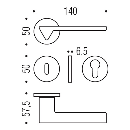 Ama - Manija de la puerta de cromo pulido en roseta por el diseñador de diseño Andrea Maffei Colombo Design