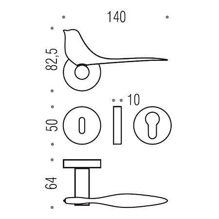 Manijas japonesas twitty para empuñaduras para diseño de puertas