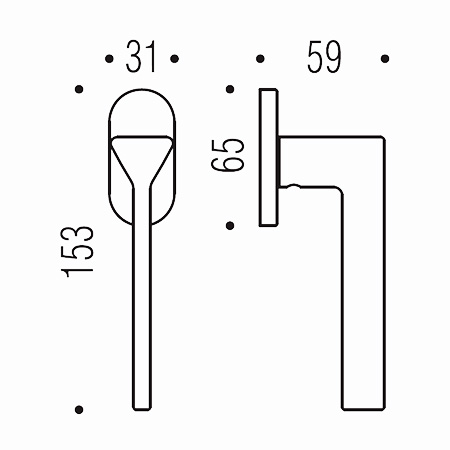 Electra Colombo Design Window Handle DK