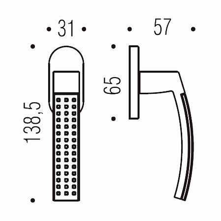 trama window Handle Made in Italy Colombo Design