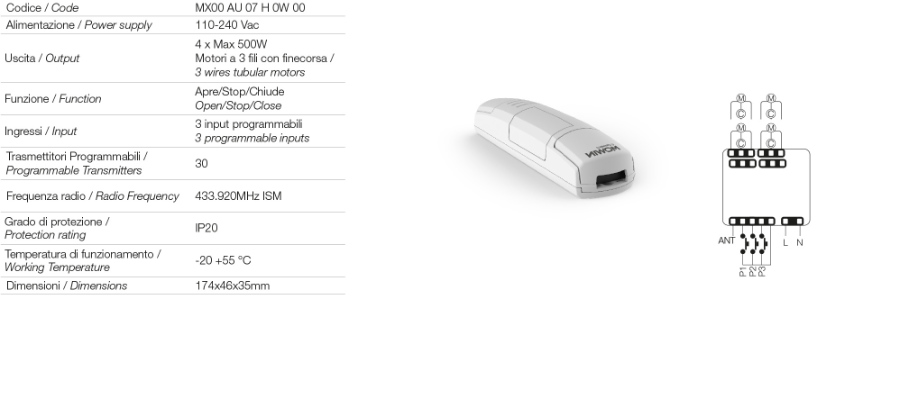 Comunello AF 840 – 110–240 V Control Unit for 230Vac Actuators