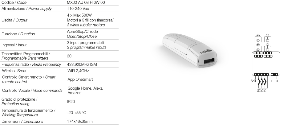 Comunello AF 850 Centrale di Comando 110-240 V Wi-Fi