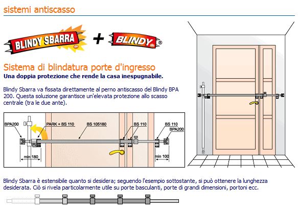 sistema di blindatura blindy sbarra daolio protezione scasso