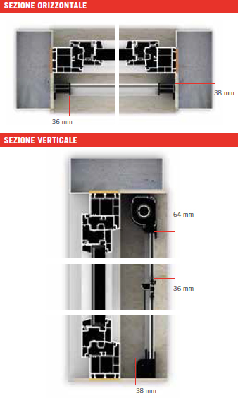 R-1 zanzariera verticale Effe misure