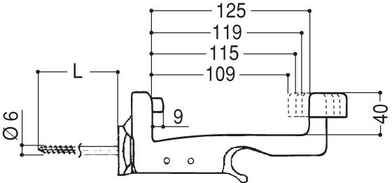 Super Maxi Grillo Nero Art.3016 Esinplast; Con Vite Lunga 120mm