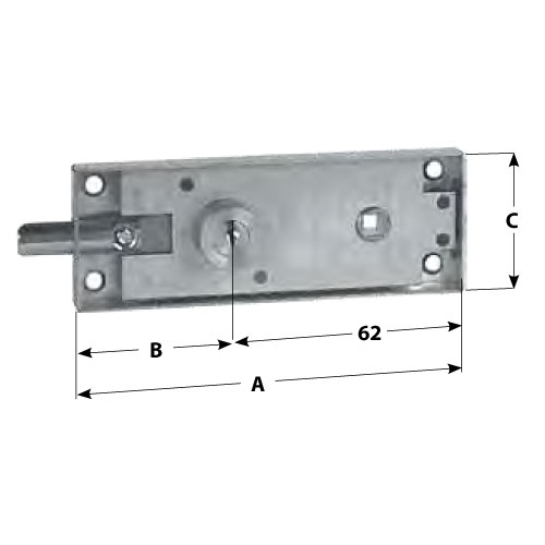 106 Tilting Lock Distance Key Hole 57 mm FASEM