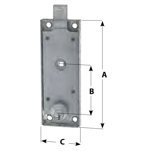 108 Lock for Up-and-over Door Key Distance 73 mm Without Internal Lever FASEM