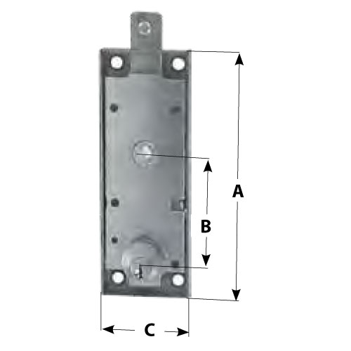 109 Cerradura para basculante Distancia llave 73 mm Con palanca interior FASEM