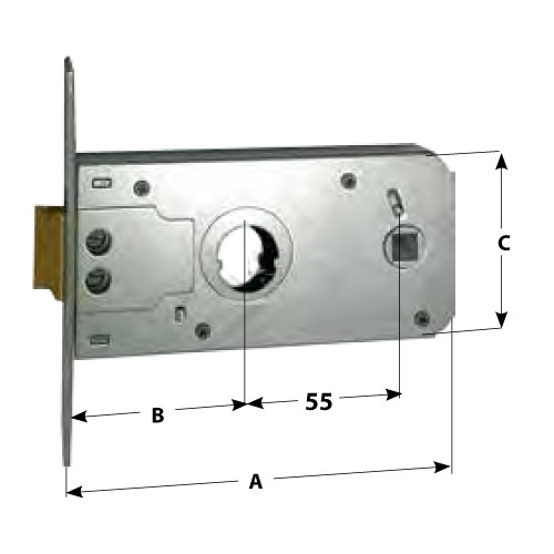 FASEM 901 Band Mortise Lock with Round Cylinder