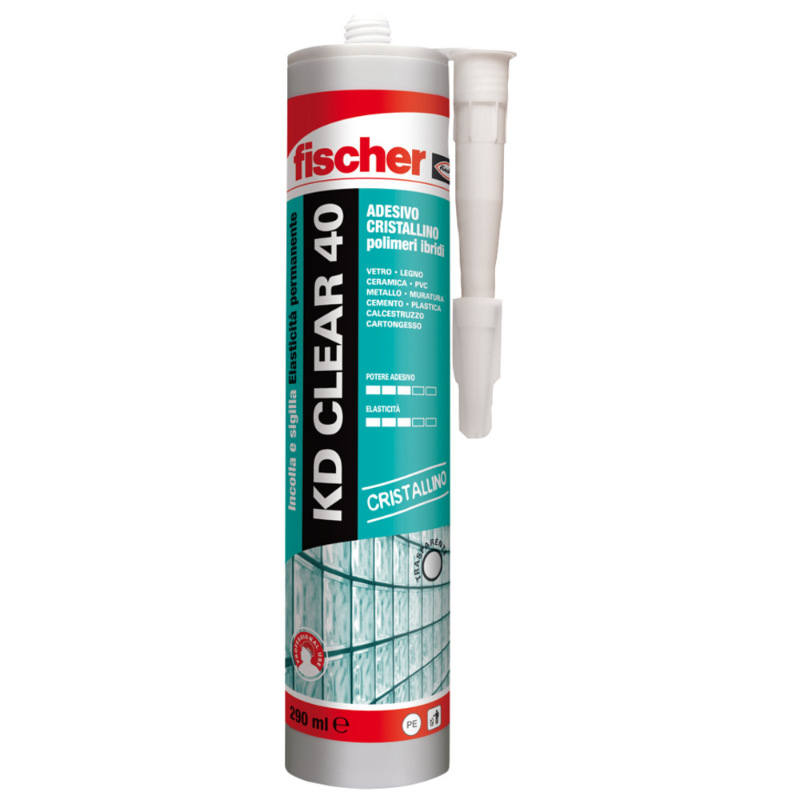 Fischer KD CLEAR 40 Adesivo Sigillante Cristallino per Vetro