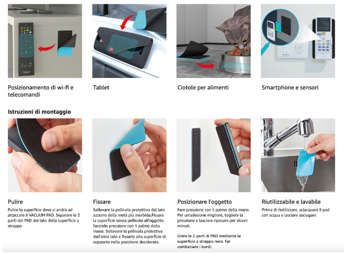 Applicazione pad a microventose a strappo interno: