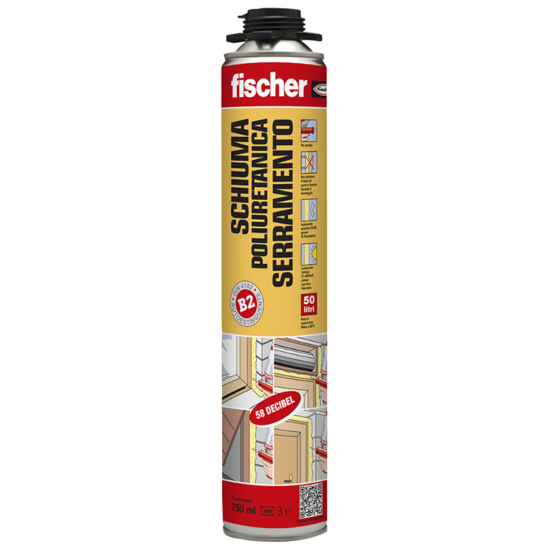 PUP W 750 Fischer - Polyurethane Foam for Installation of Door and Window Frames