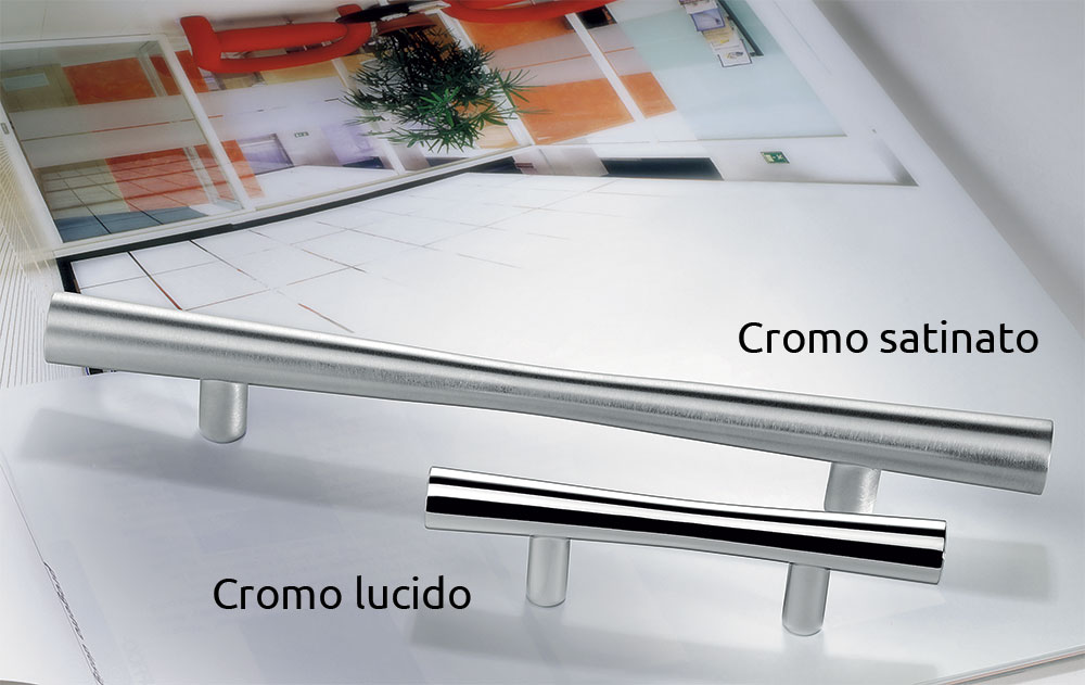 Tirador para muebles de cromo F104 de Bartoli para diseño de interiores por Formae