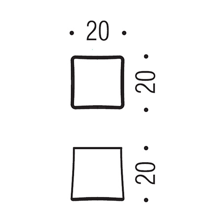 handle measures for furniture shape cube