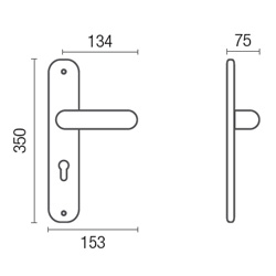 1140/1030 Amber class Frosio Bortolo handle on plate