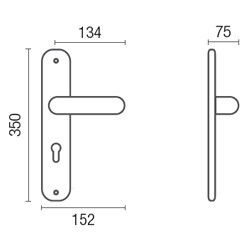 1140/1070 Amber class Frosio Bortolo handle on plate