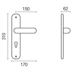 1020 Coral class Frosio Bortolo handle on plate