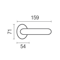 Rubin 1035-6 Klasse Frosio Bortolo Türgriff mit Rosette