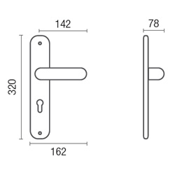 1060/1040 Shamira class Frosio Bortolo handle on plate