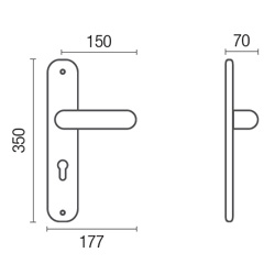 1100 Jumana class Frosio Bortolo handle on plate