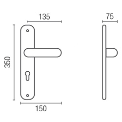 1120 SS Aquamarine Class Frosio Bortolo door handle with Swarovski