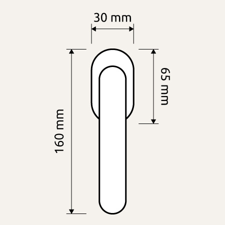 Mesures de poignée de fenêtre Galaxy Frosio Bortolo