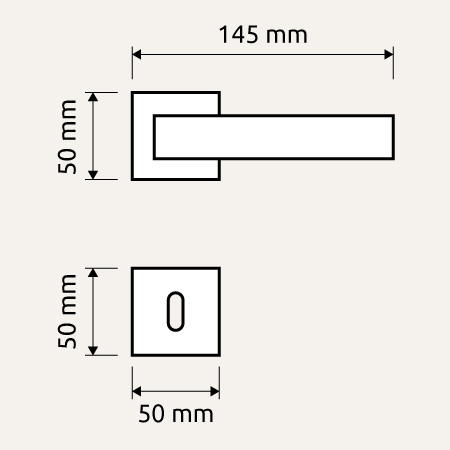 dimensioni maniglia Eos Frosio Bortolo versione quadrata