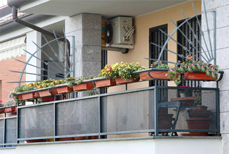 sunburst with peaks against thieves on balcony terrace