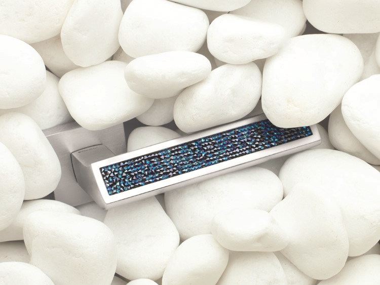 Riflesso Rocks Maniglia per Porta su Rosetta Linea Calì Crystal