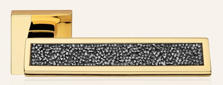 Riflesso Rocks Grey Crystal Linea Calì maniglia su rosetta Swarovski