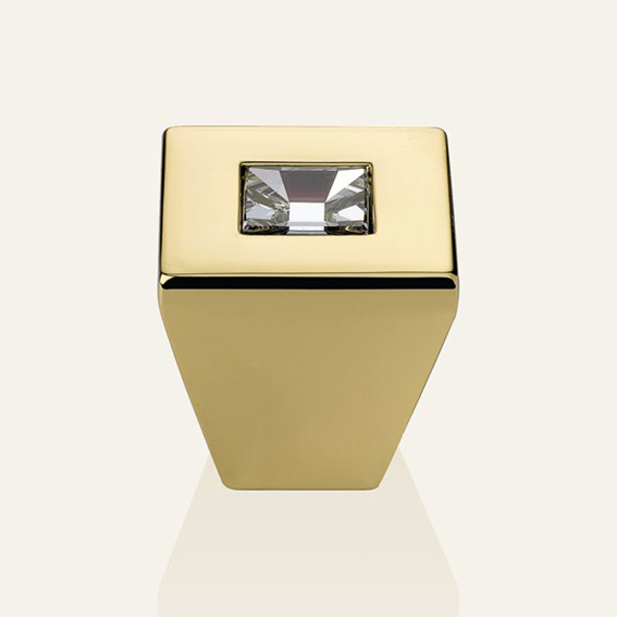 Pomolo per mobili Linea Calì Reflex PB con cristalli Swarowski® oro zecchino