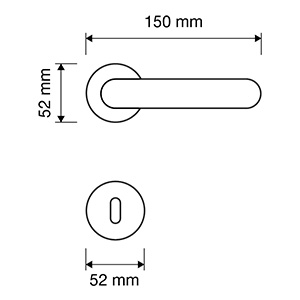 Measures door handle Linea Calì Aria