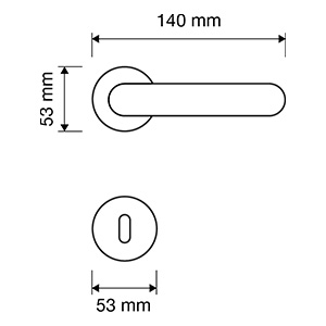 Measures door handle Linea Calì Barocco