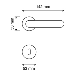 Measures door handle Linea Calì Charme