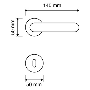 Measures door handle Linea Calì Dalia